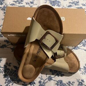 Project Cloud Beige Sandals with Buckle